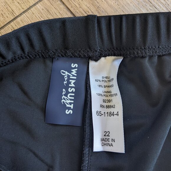 NWT Swimsuits For All Chlorine Resistant High Waist Swim Bike Shorts 22 Black - Picture 6 of 8